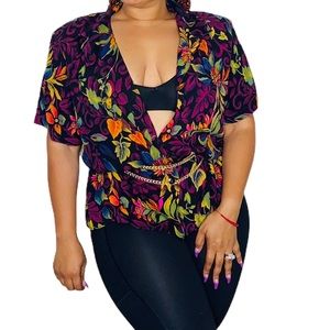 Sag Harbor Vintage Purple Floral Top